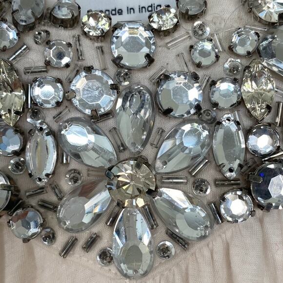 Adam Lippes Adam Plus Eve Cream Swarovski Top Y2K - Picture 4 of 11